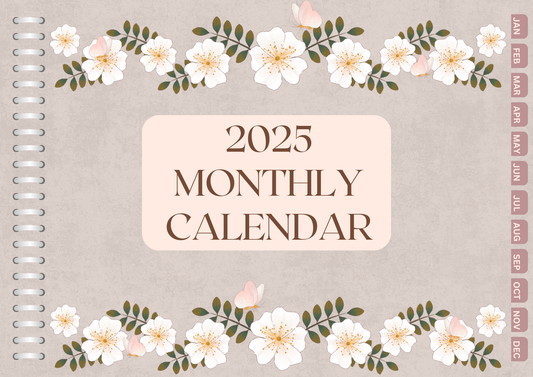 2025 Calendar Muted Pink