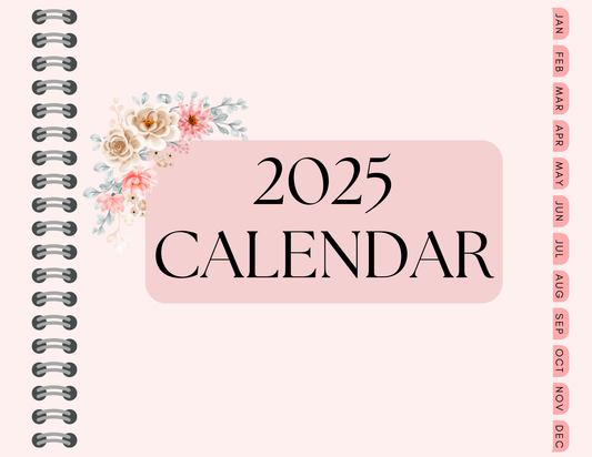 2025 Calendar Light Pink