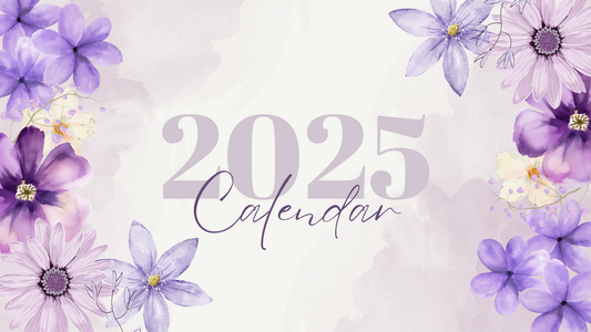 2025 Calendar Purple Flower