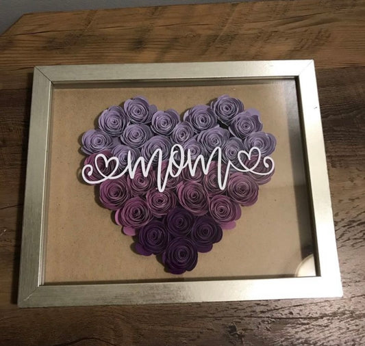 Shadow box 10x8: Ombre Heart Shaped
