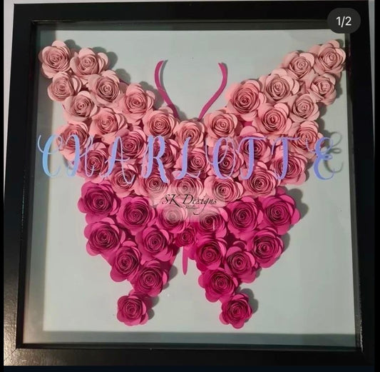 Shadow box 12x12: Butterfly Ombre